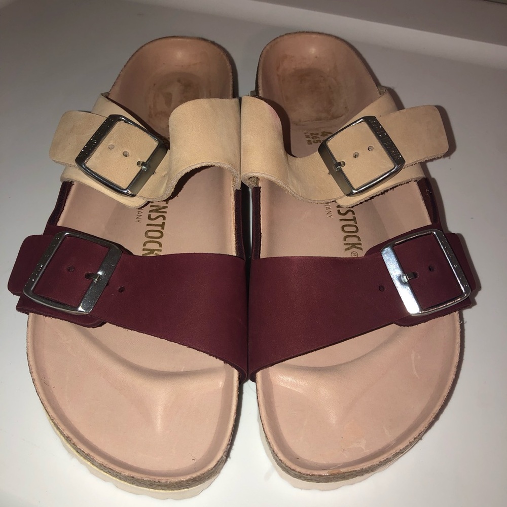 Birkenstock Arizona split maroon nubuck sandals 41=10